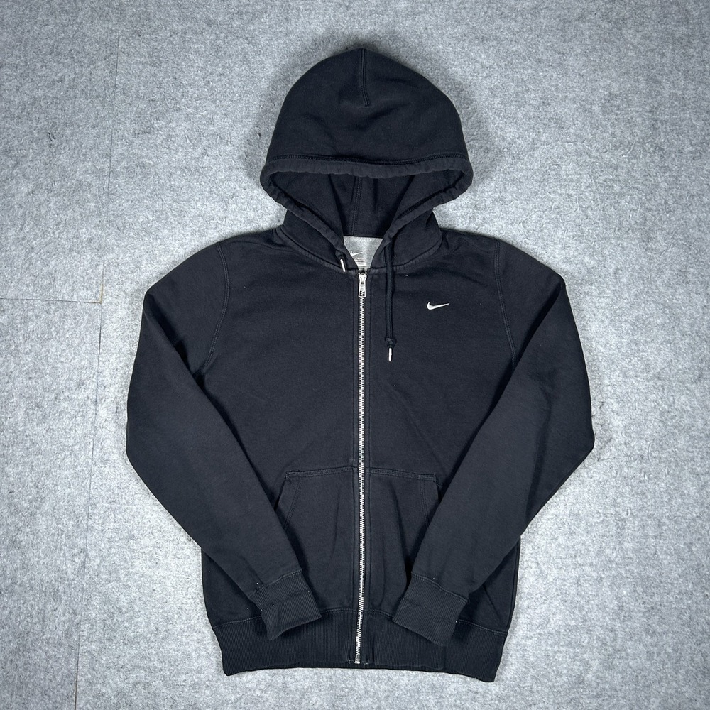Nike 586640-011 Hoodie Mens Medium Black Full Zip Swoosh Kangaroo Pocket